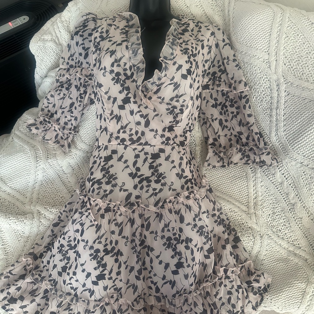 Floral Ruffle Wrap Dress